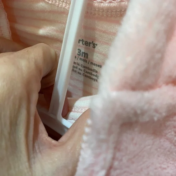 Carter’s Baby 3 Pc Pink Pants Outfit w/Hooded Fleece Zip Up Vest - 3 Mos - Picture 4 of 11